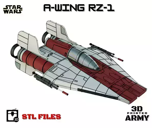 Star Wars A-WING RZ-1 starfighter  -3D Print STL files 3D print model