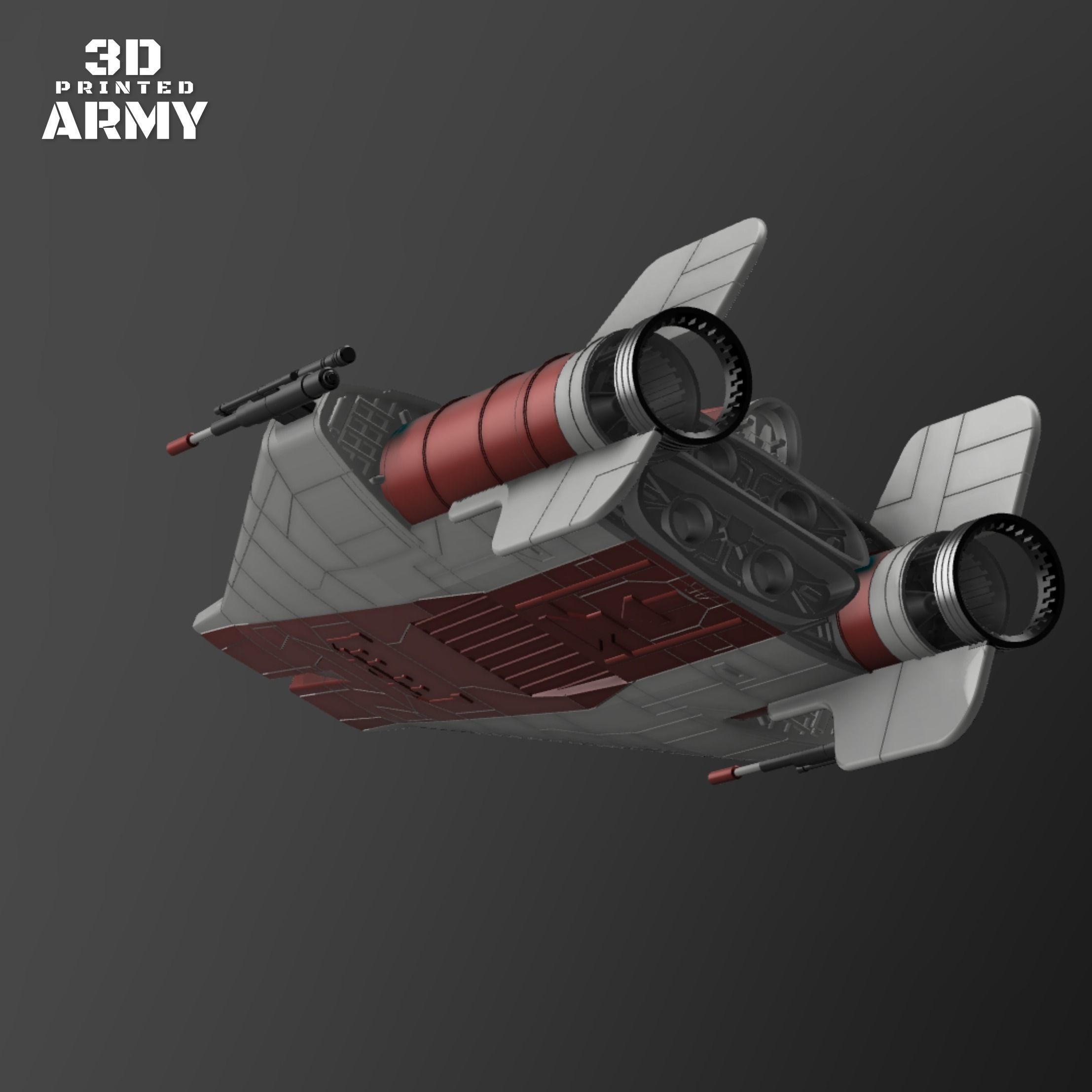 Star Wars A-WING RZ-1 starfighter  -3D Print STL files 3D print model_4