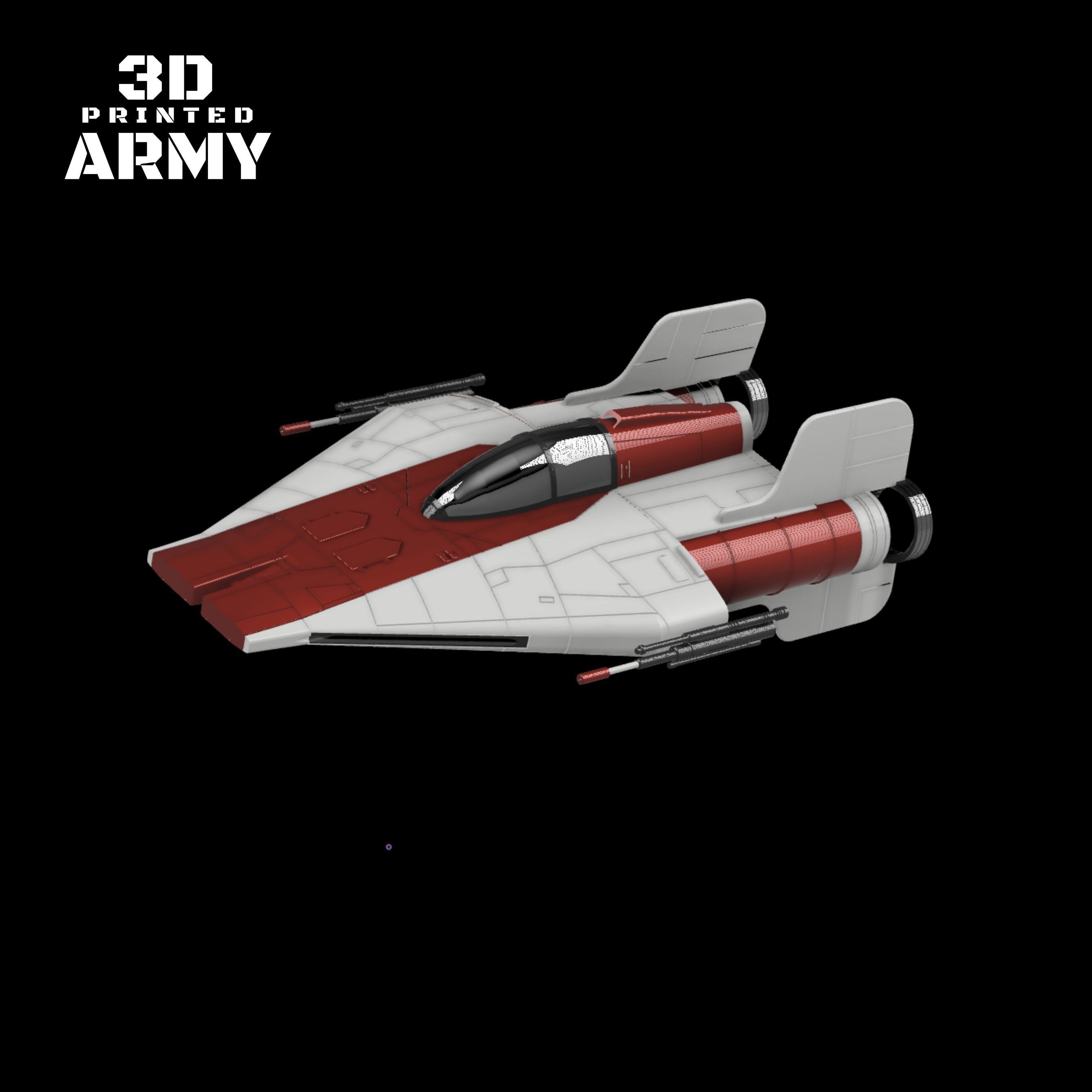 Star Wars A-WING RZ-1 starfighter  -3D Print STL files 3D print model_2