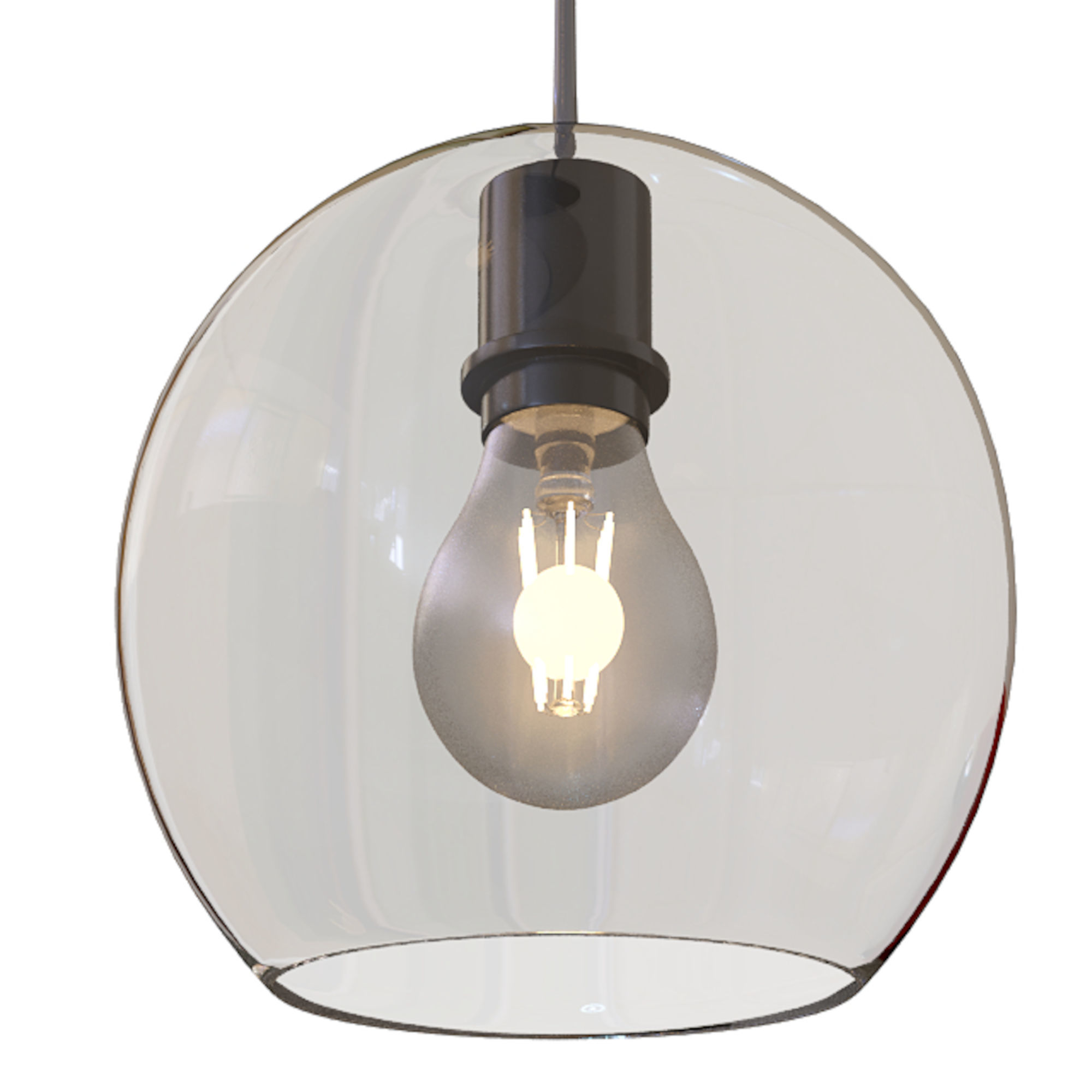 Pendant lamp with glass shades 3D model_1