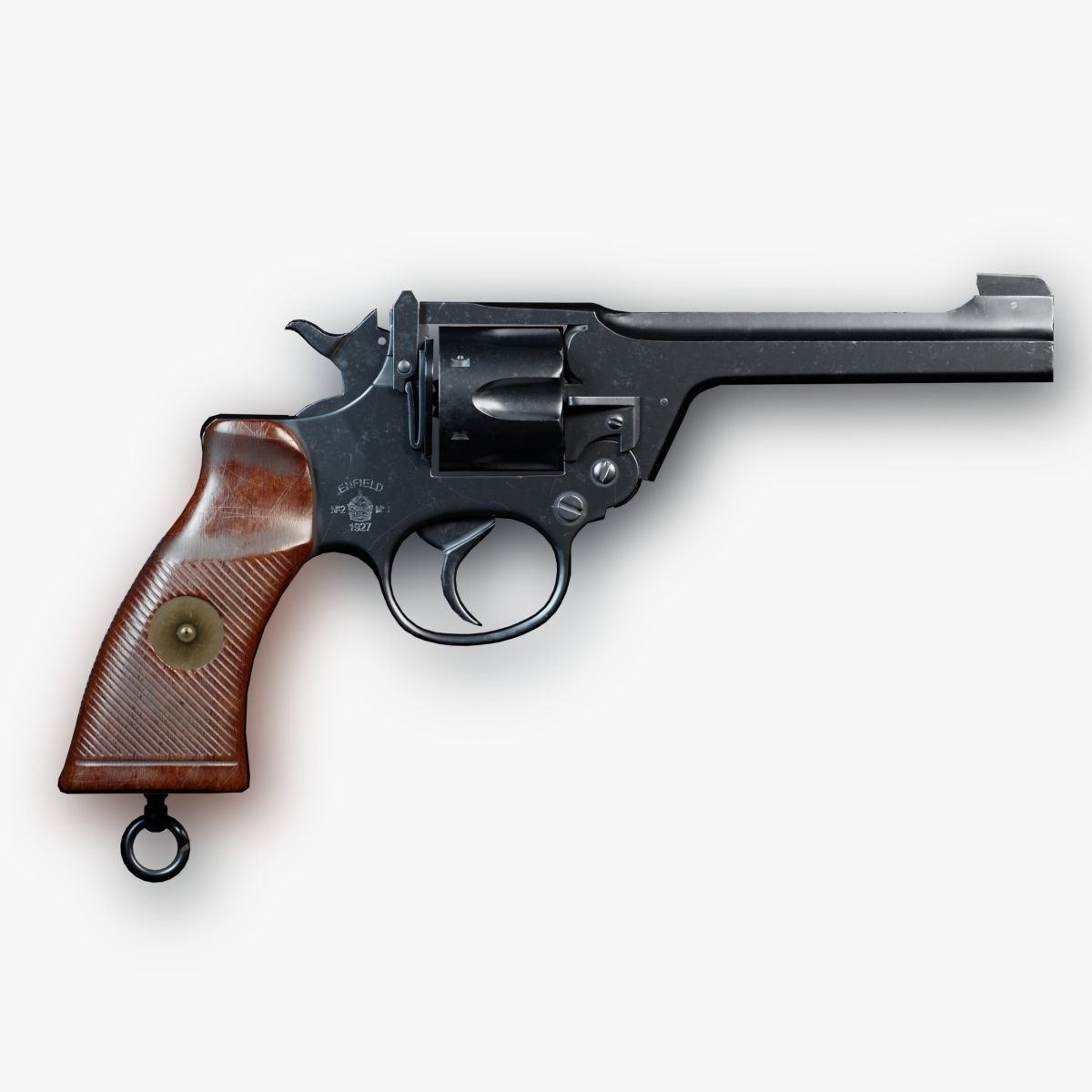 Enfield No 2 MkI Revolver - Game and VFX-Ready Low-poly 3D model_1