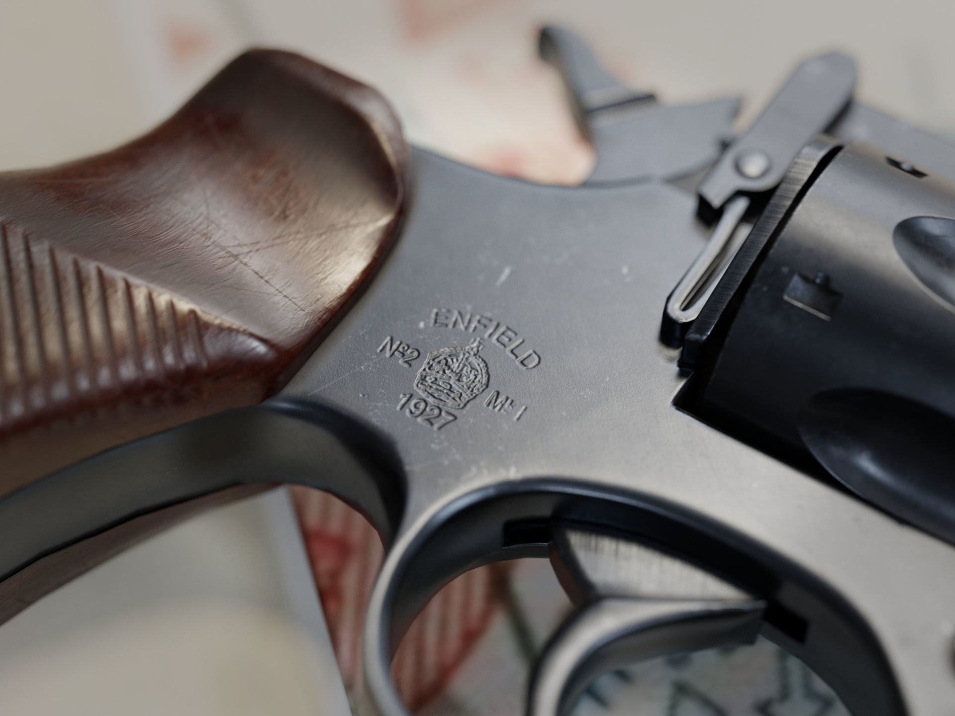 Enfield No 2 MkI Revolver - Game and VFX-Ready Low-poly 3D model_3