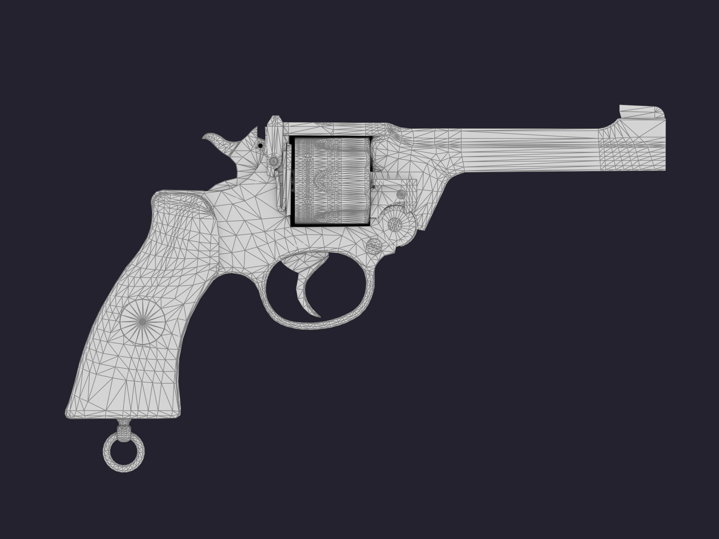 Enfield No 2 MkI Revolver - Game and VFX-Ready Low-poly 3D model_2
