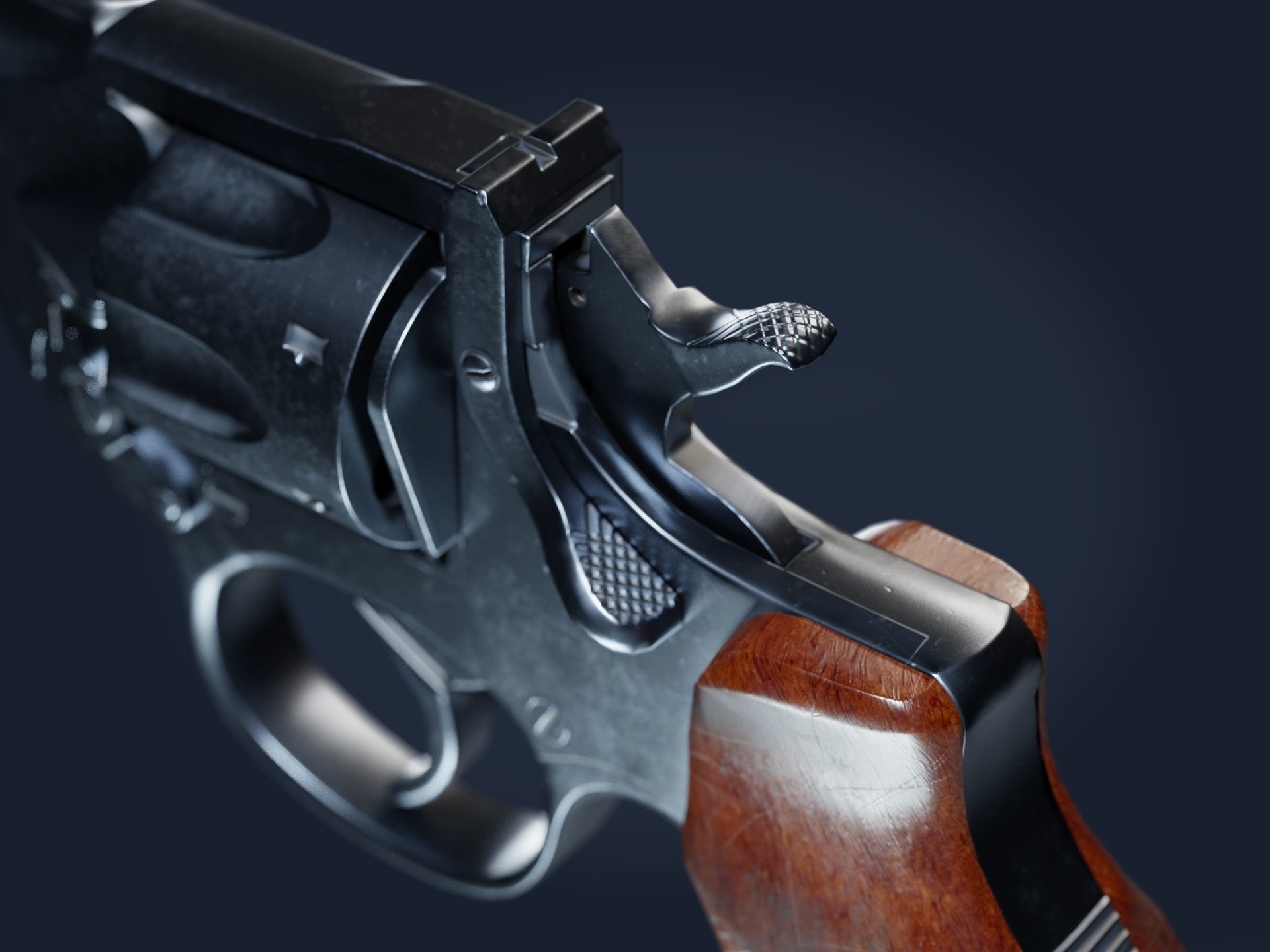 Enfield No 2 MkI Revolver - Game and VFX-Ready Low-poly 3D model_5