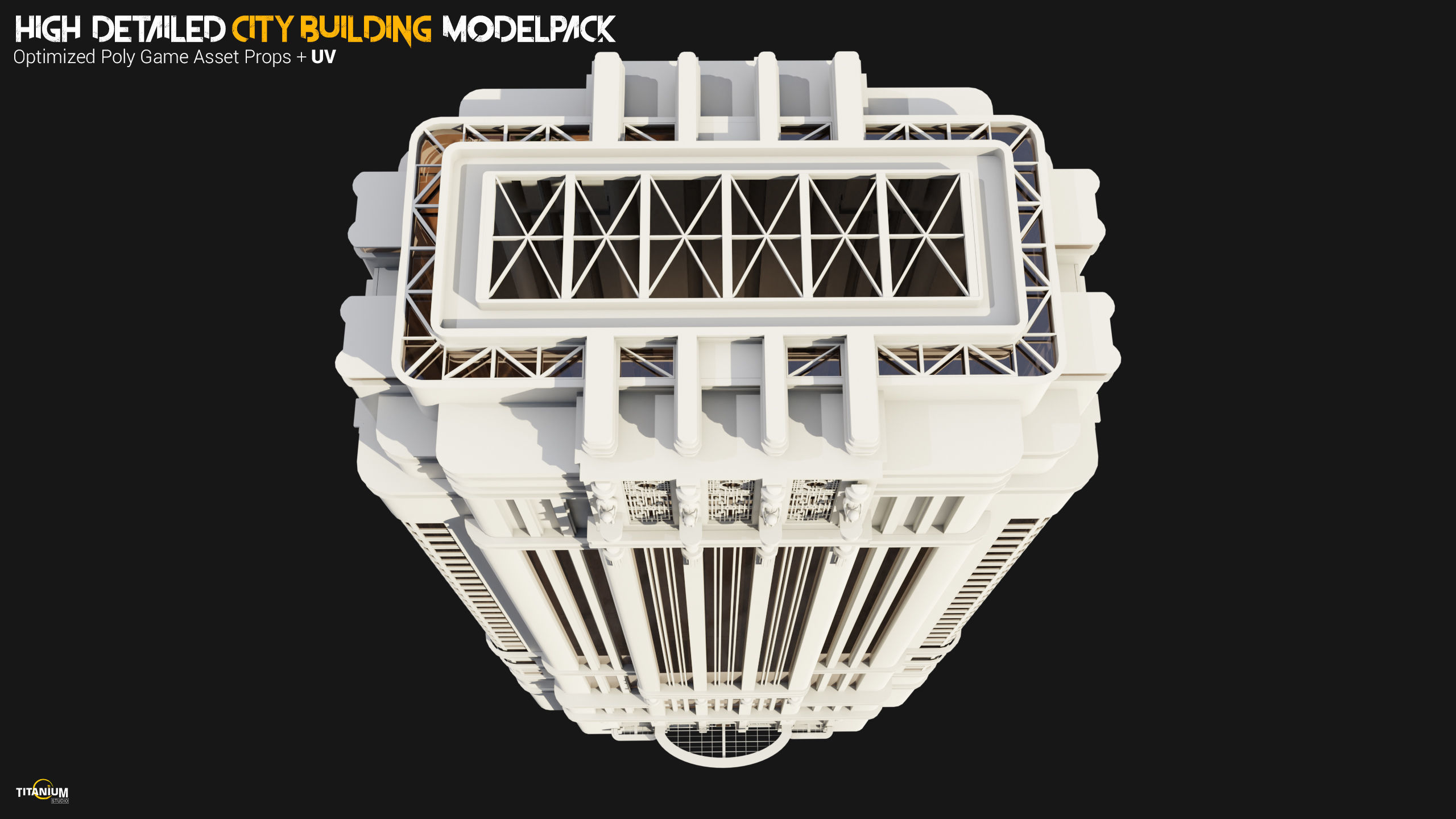 High Detailed Modern City Building Model Pack Low-poly 3D model_7