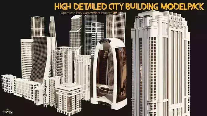 High Detailed Modern City Building Model Pack