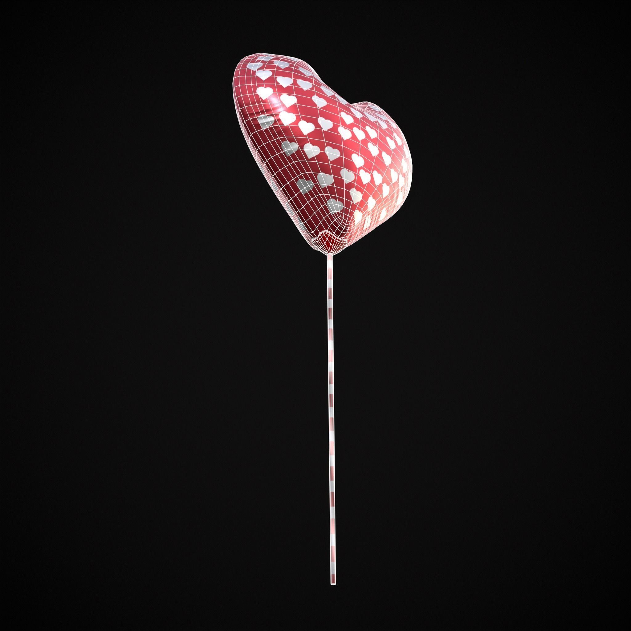 Be My Valentine Heart Balloon Low-poly 3D model_16
