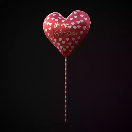 Be My Valentine Heart Balloon Low-poly 3D model
