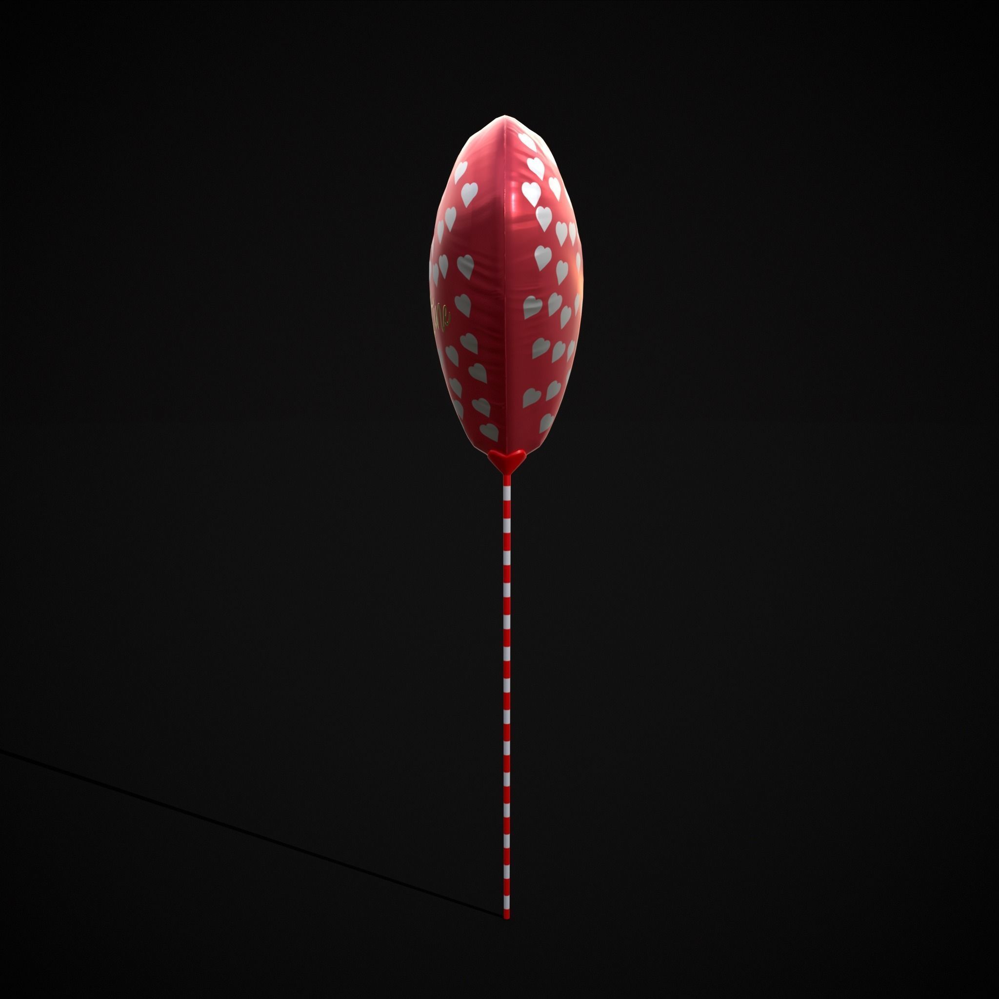 Be My Valentine Heart Balloon Low-poly 3D model_19