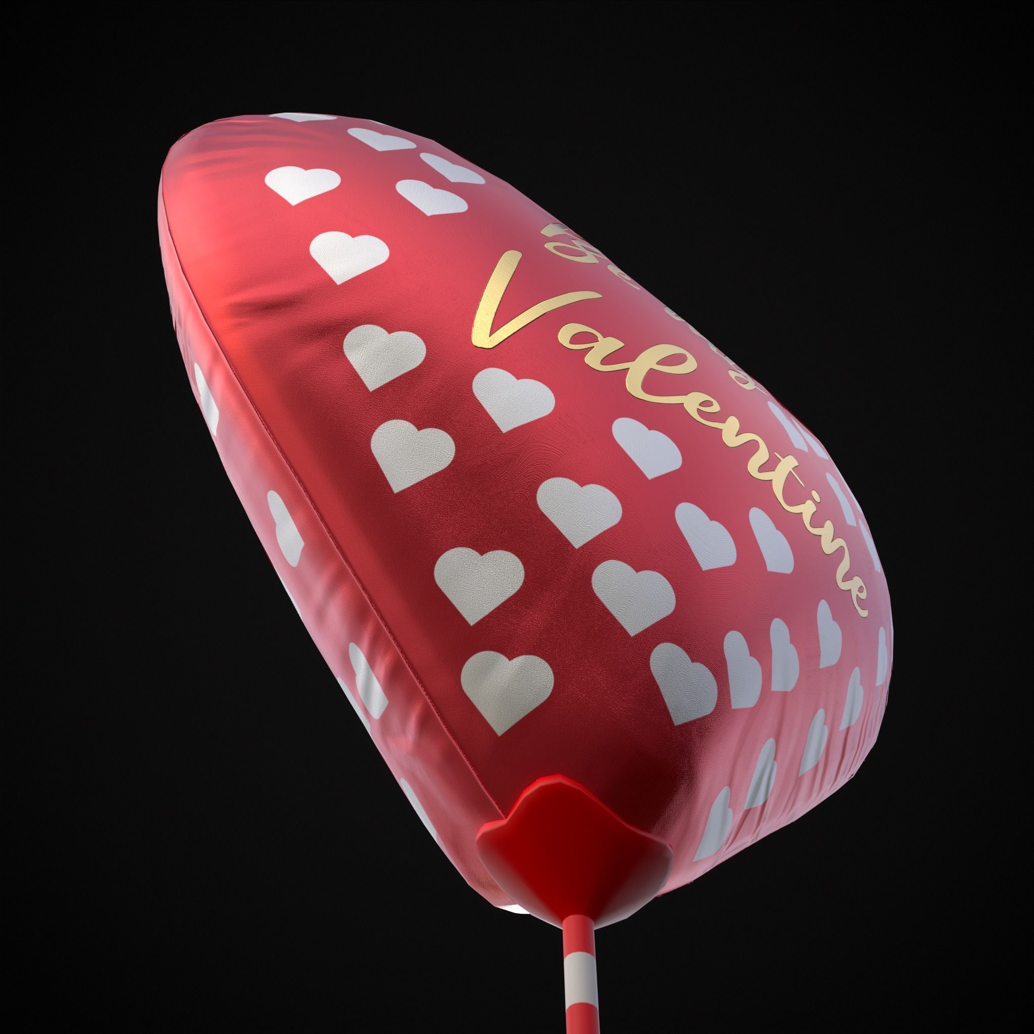 Be My Valentine Heart Balloon Low-poly 3D model_9