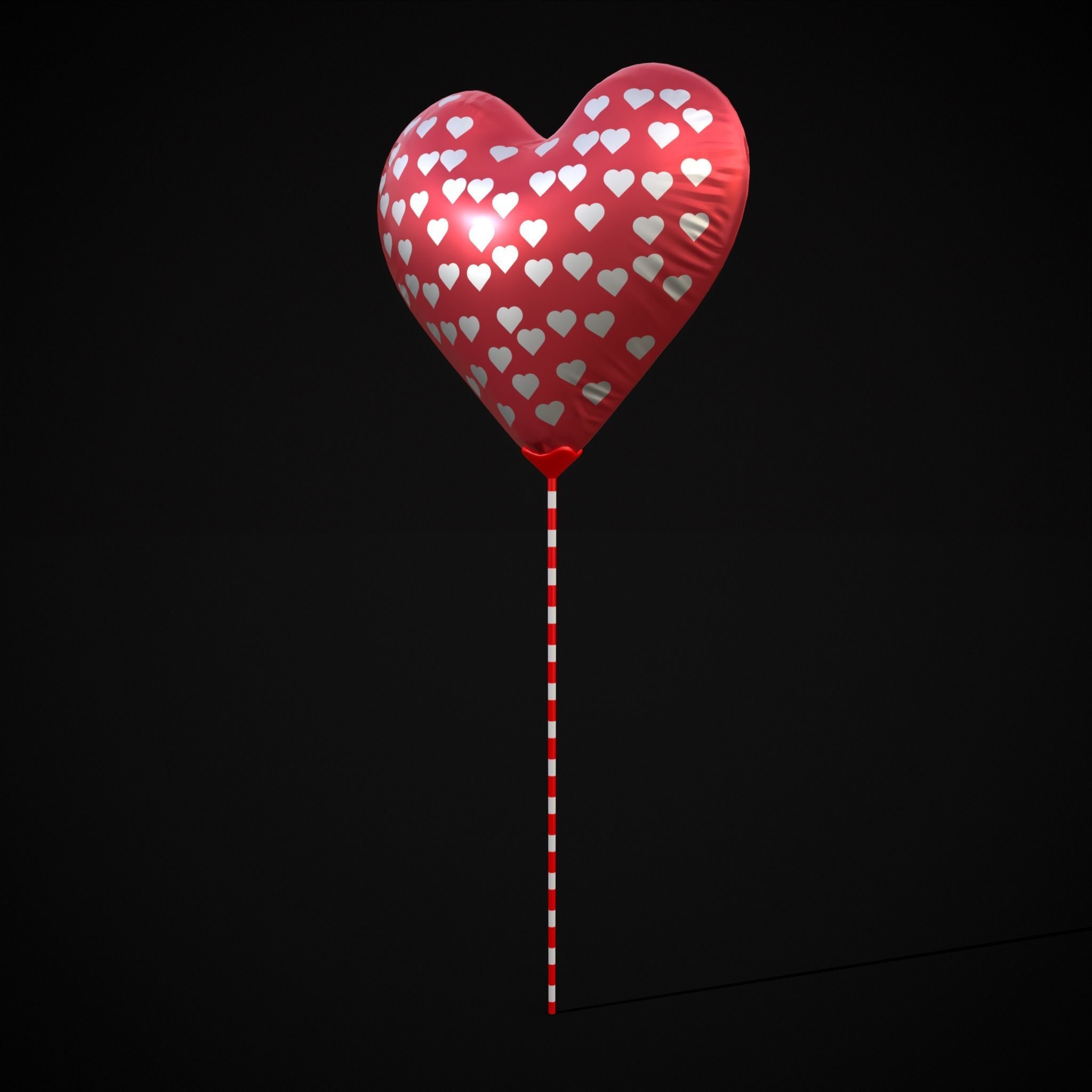 Be My Valentine Heart Balloon Low-poly 3D model_21