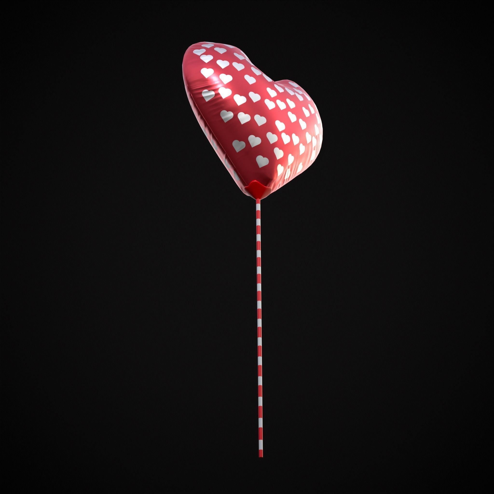 Be My Valentine Heart Balloon Low-poly 3D model_15