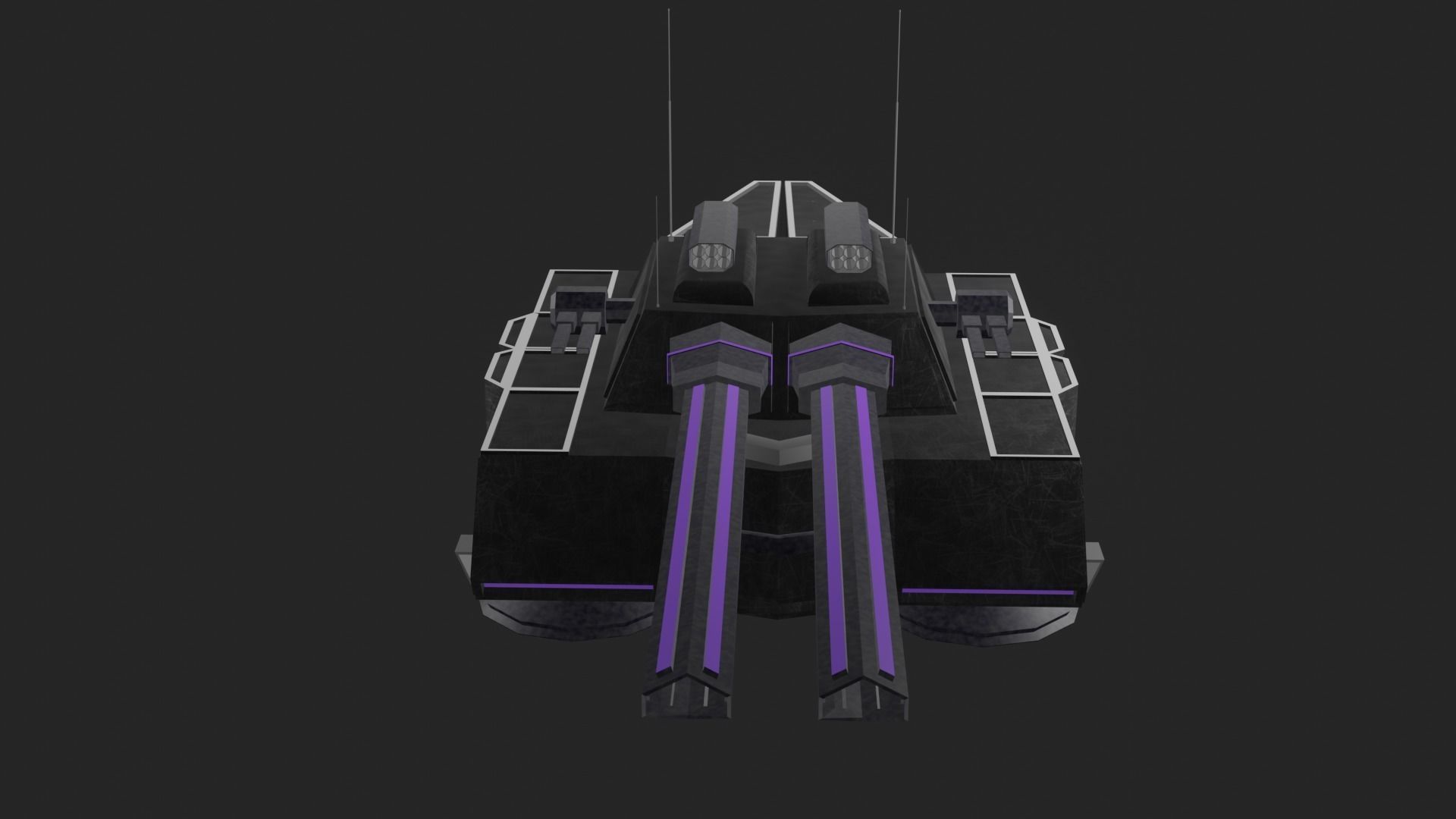 Flying tank of the future Low-poly 3D model_2