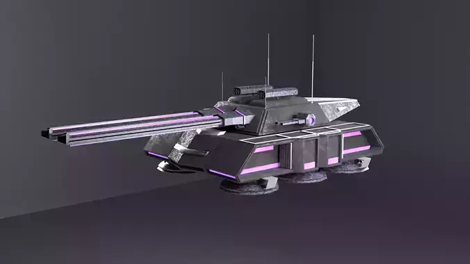 Flying tank of the future Low-poly 3D model