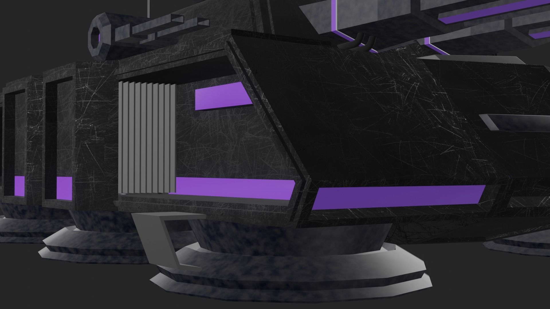 Flying tank of the future Low-poly 3D model_6