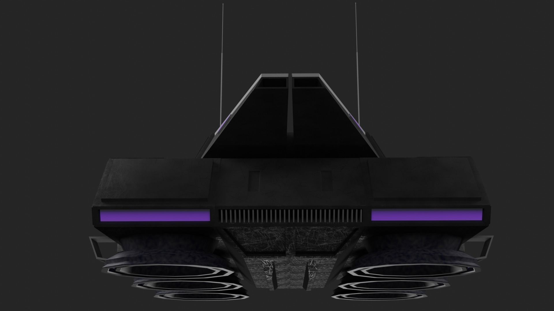 Flying tank of the future Low-poly 3D model_3