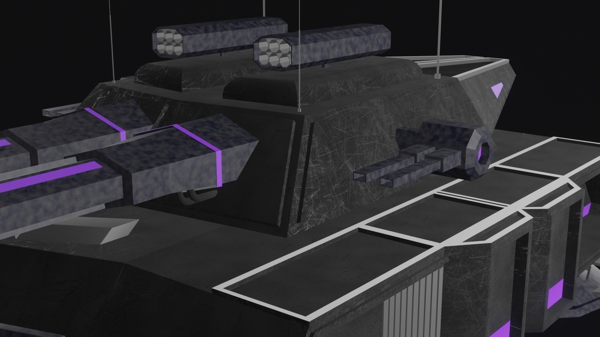 Flying tank of the future Low-poly 3D model_15