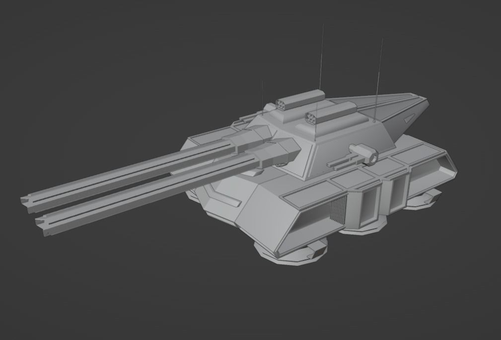Flying tank of the future Low-poly 3D model_19