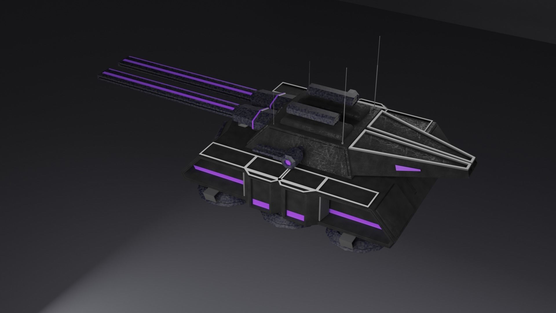 Flying tank of the future Low-poly 3D model_13