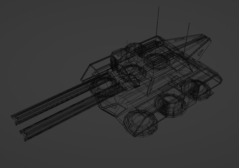 Flying tank of the future Low-poly 3D model_20