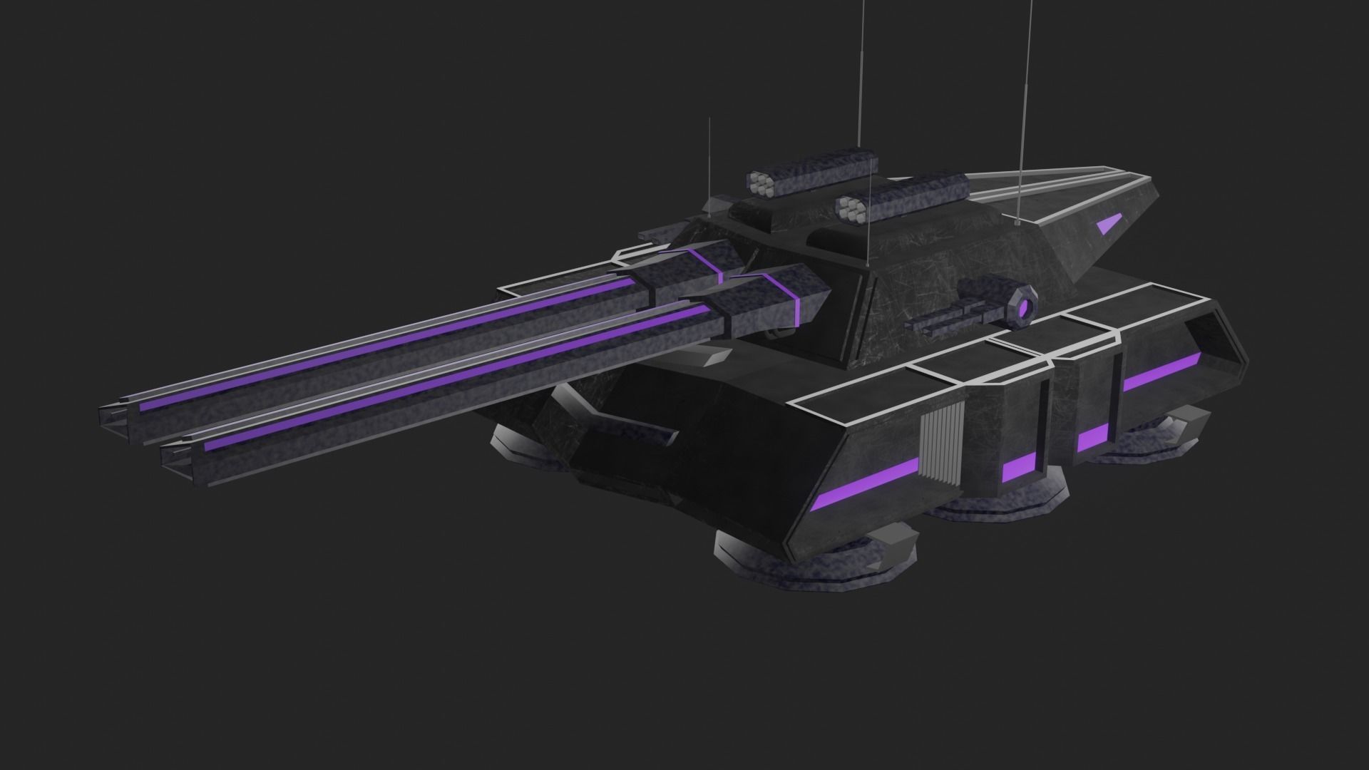 Flying tank of the future Low-poly 3D model_18