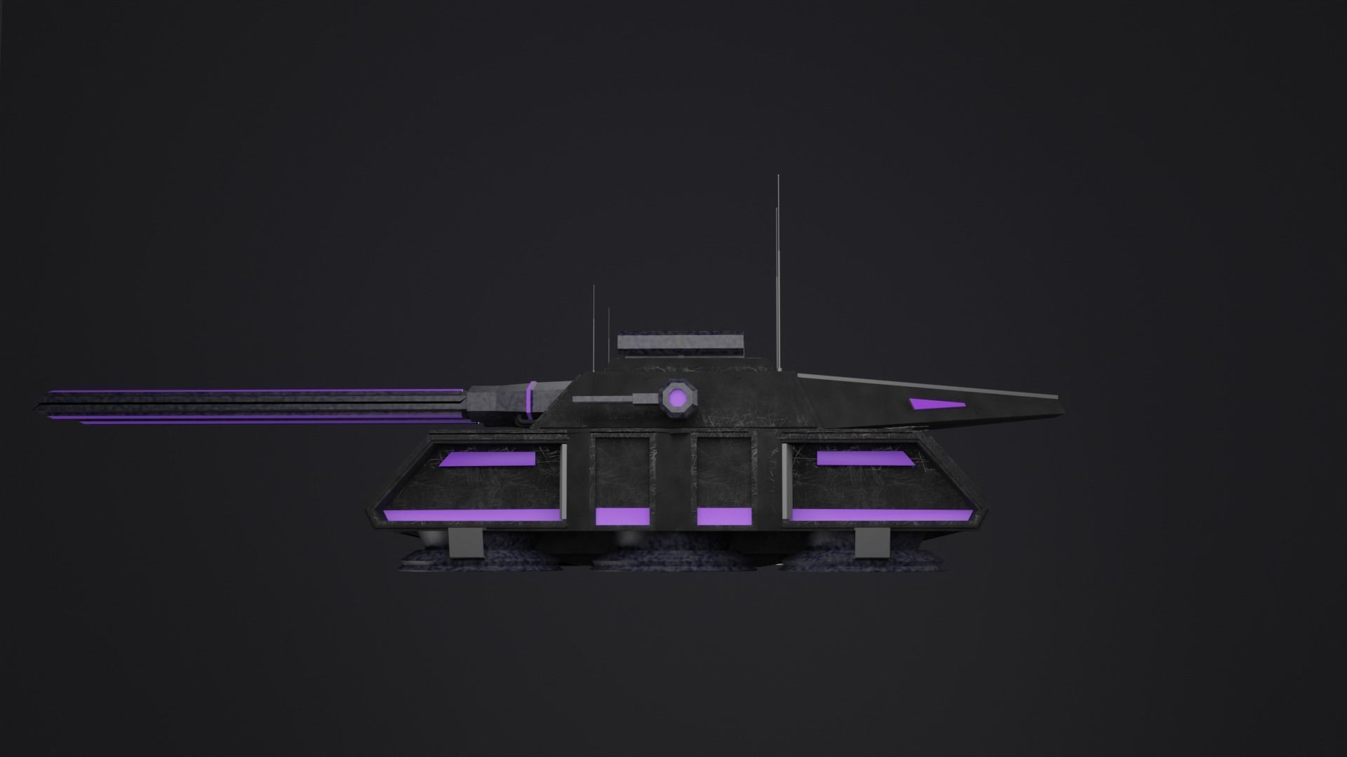 Flying tank of the future Low-poly 3D model_12