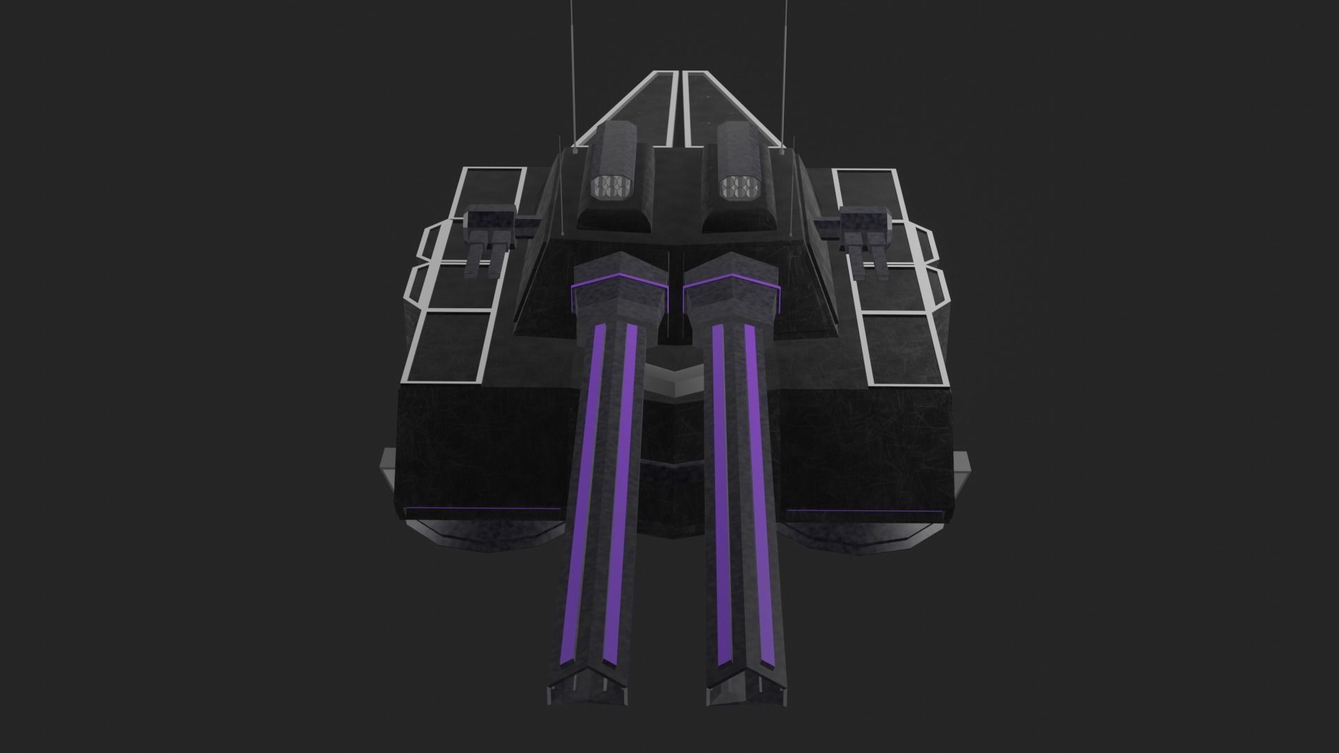 Flying tank of the future Low-poly 3D model_10