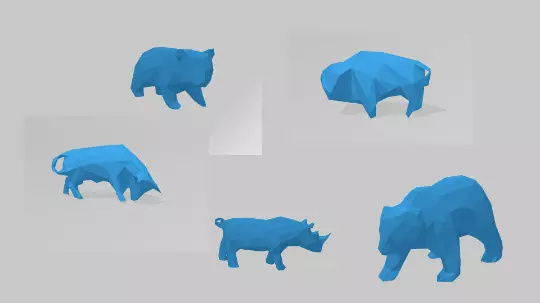 Pack Bundle 5 Low- Poly Animal STL File 5 3d Printable Toys 3D print model_0
