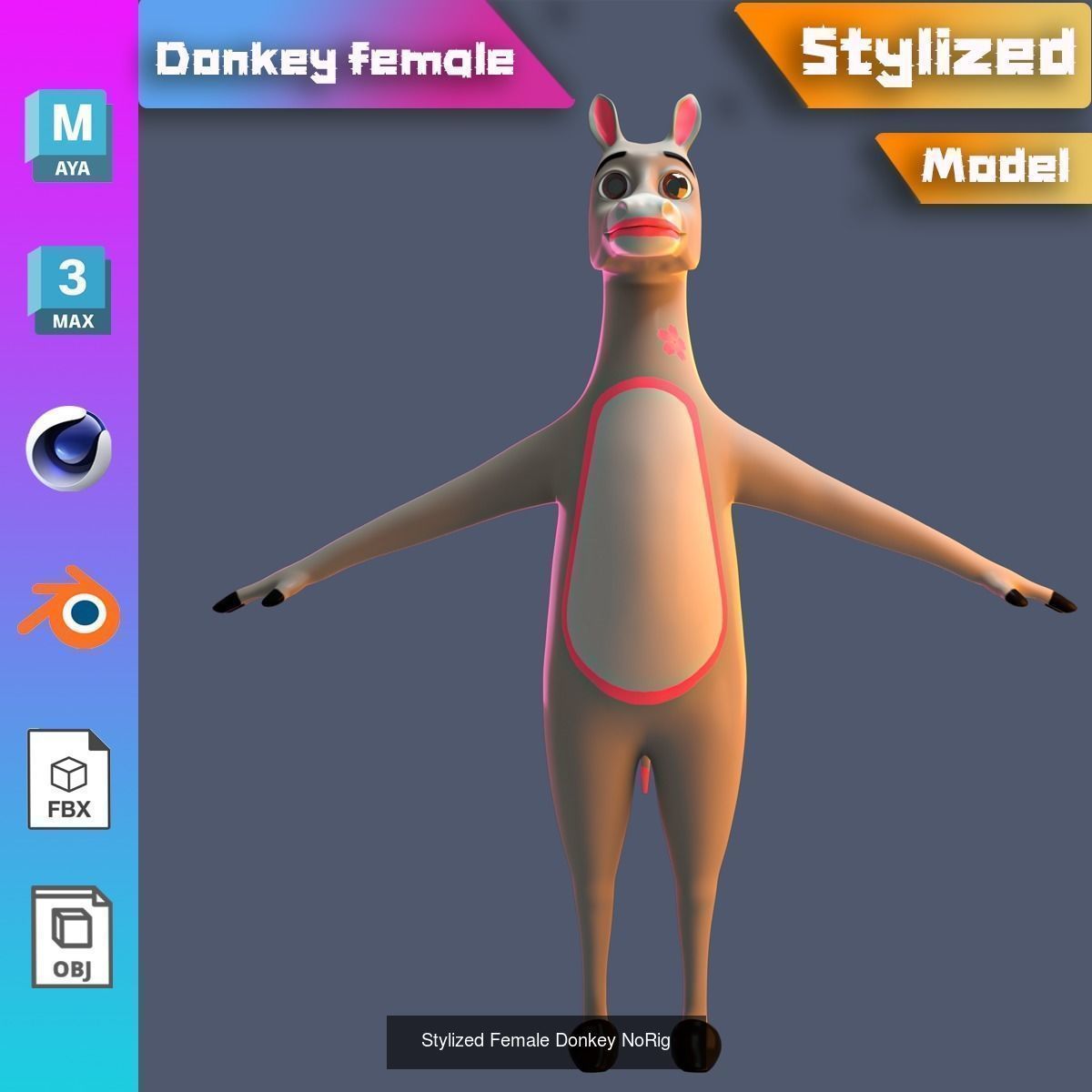 Stylized animals NoRig V1 3D Model Collection_5