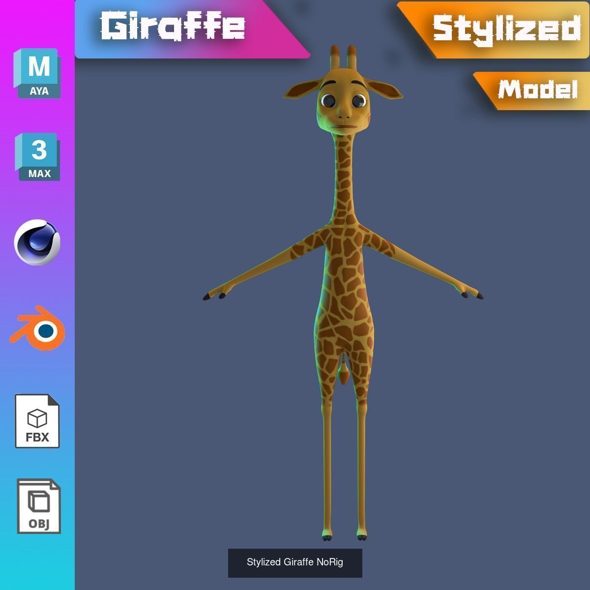 Stylized animals NoRig V1 3D Model Collection_7