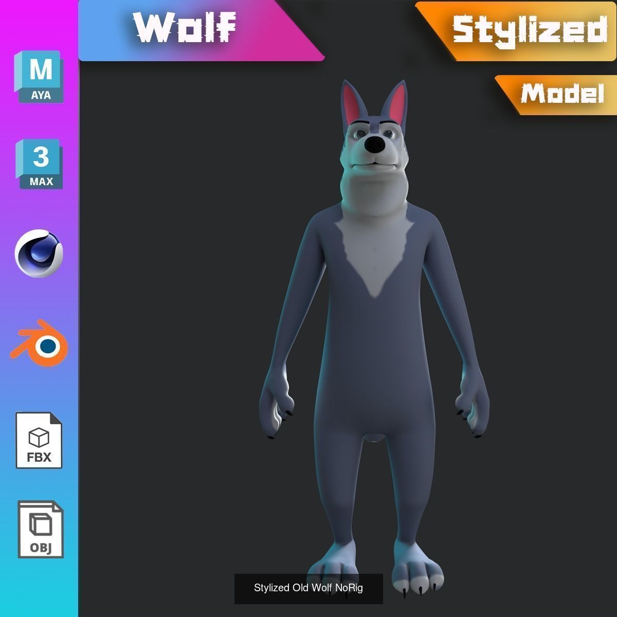 Stylized animals NoRig V1 3D Model Collection_12