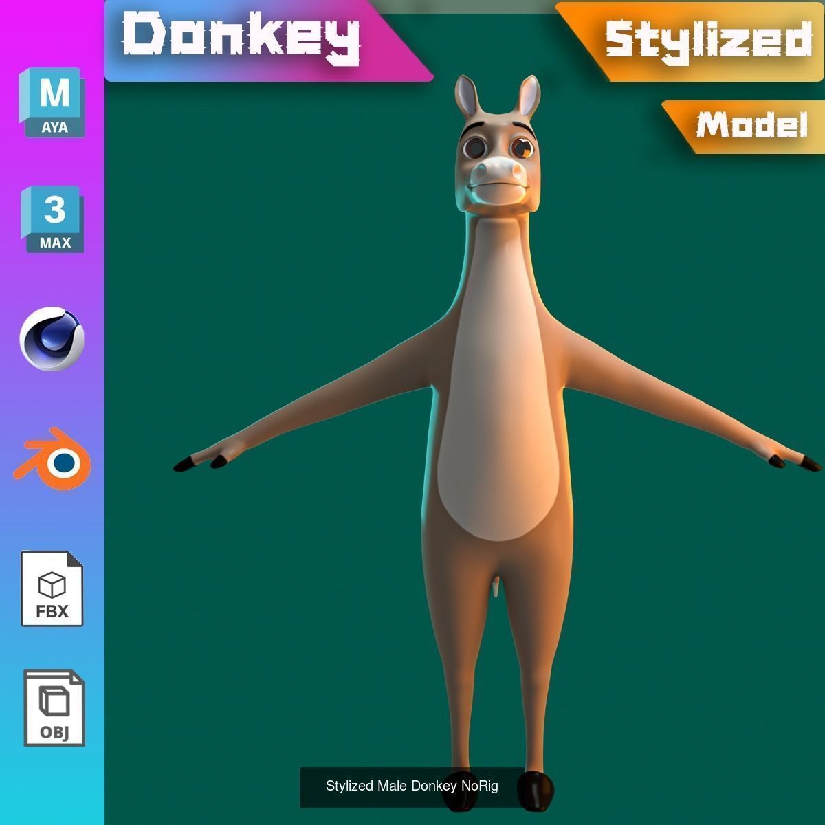 Stylized animals NoRig V1 3D Model Collection_4