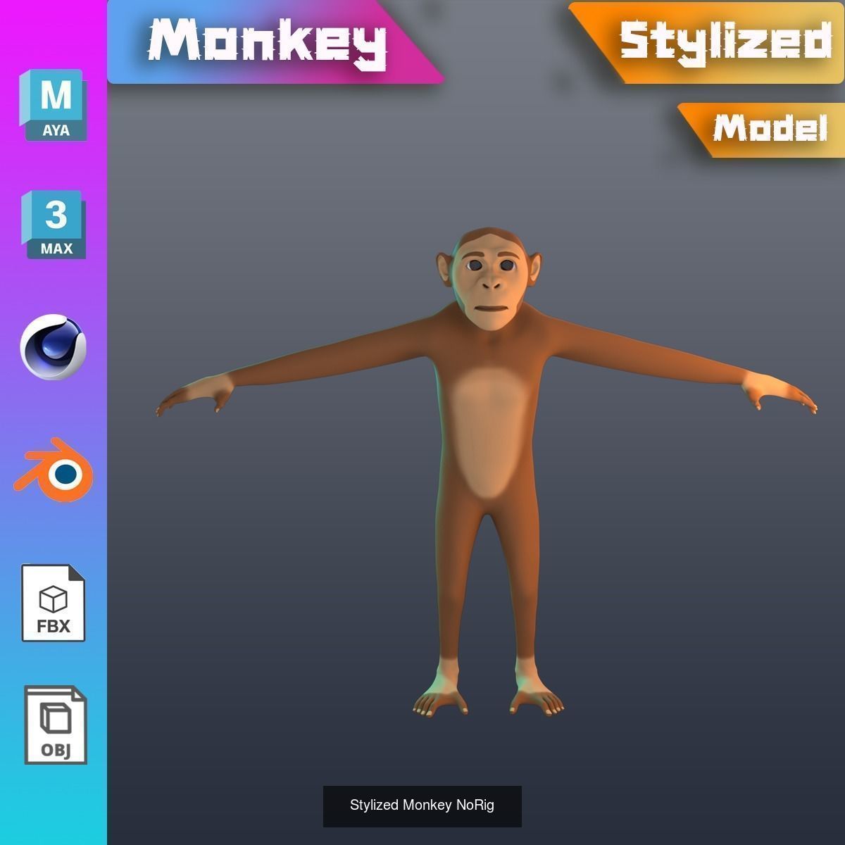 Stylized animals NoRig V1 3D Model Collection_10
