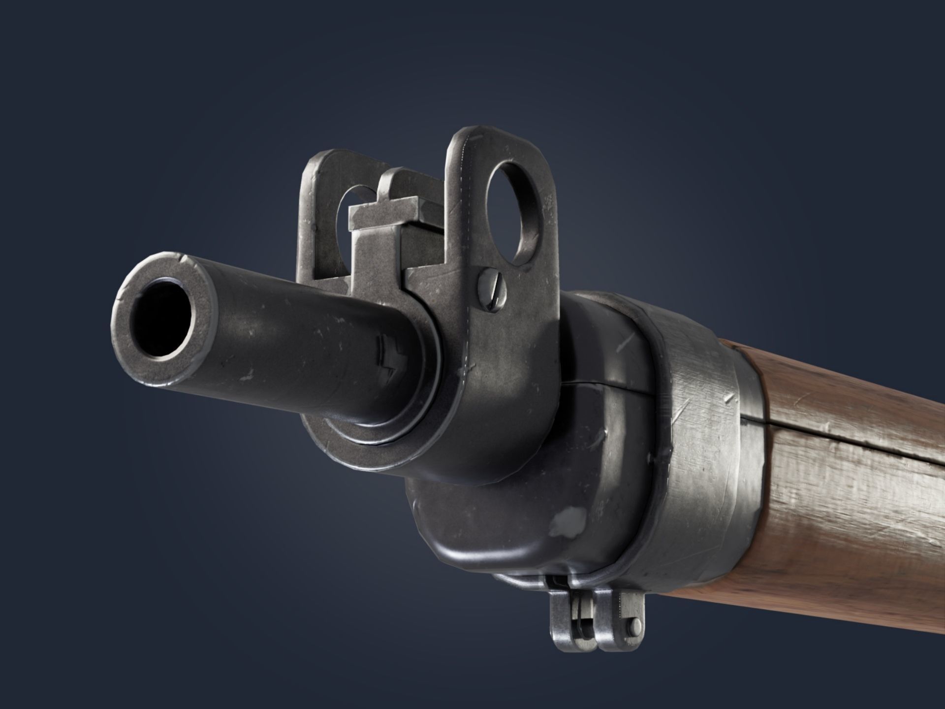 Lee-Enfield No 4 MkI rifle - Game and VFX Ready Low-poly 3D model_4