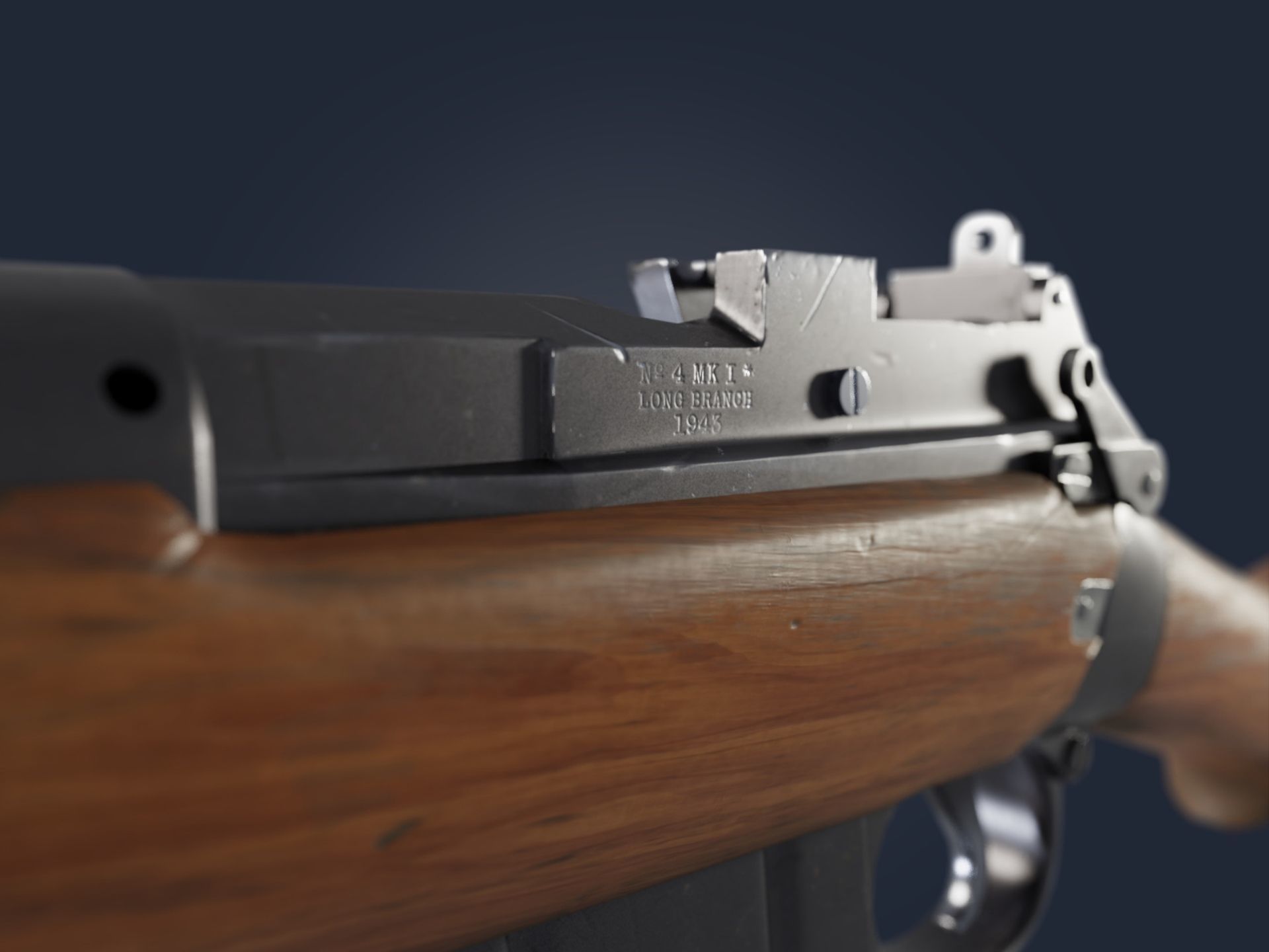 Lee-Enfield No 4 MkI rifle - Game and VFX Ready Low-poly 3D model_5