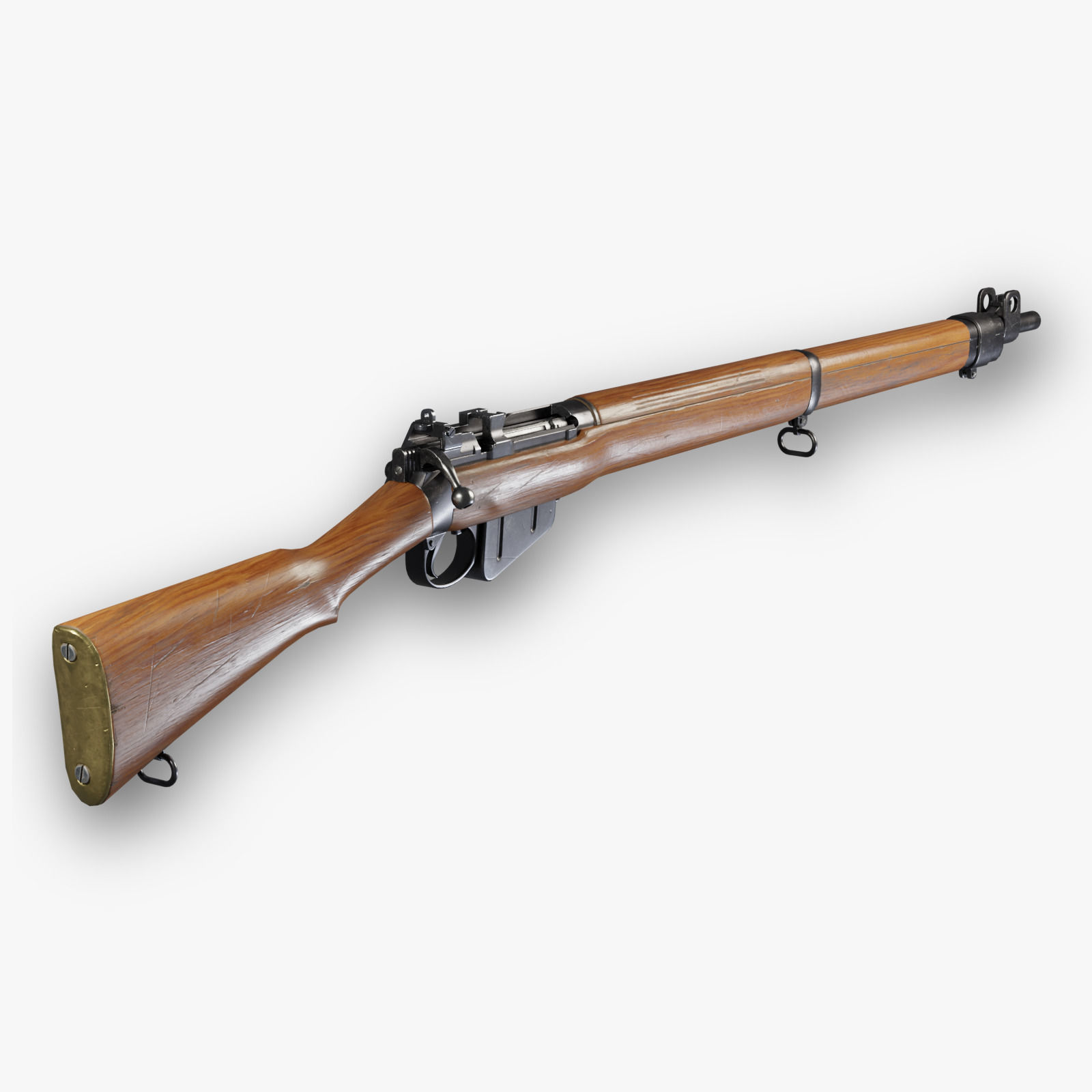 Lee-Enfield No 4 MkI rifle - Game and VFX Ready Low-poly 3D model_0