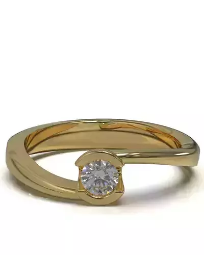 Solitaire ring 015ct 3D print model