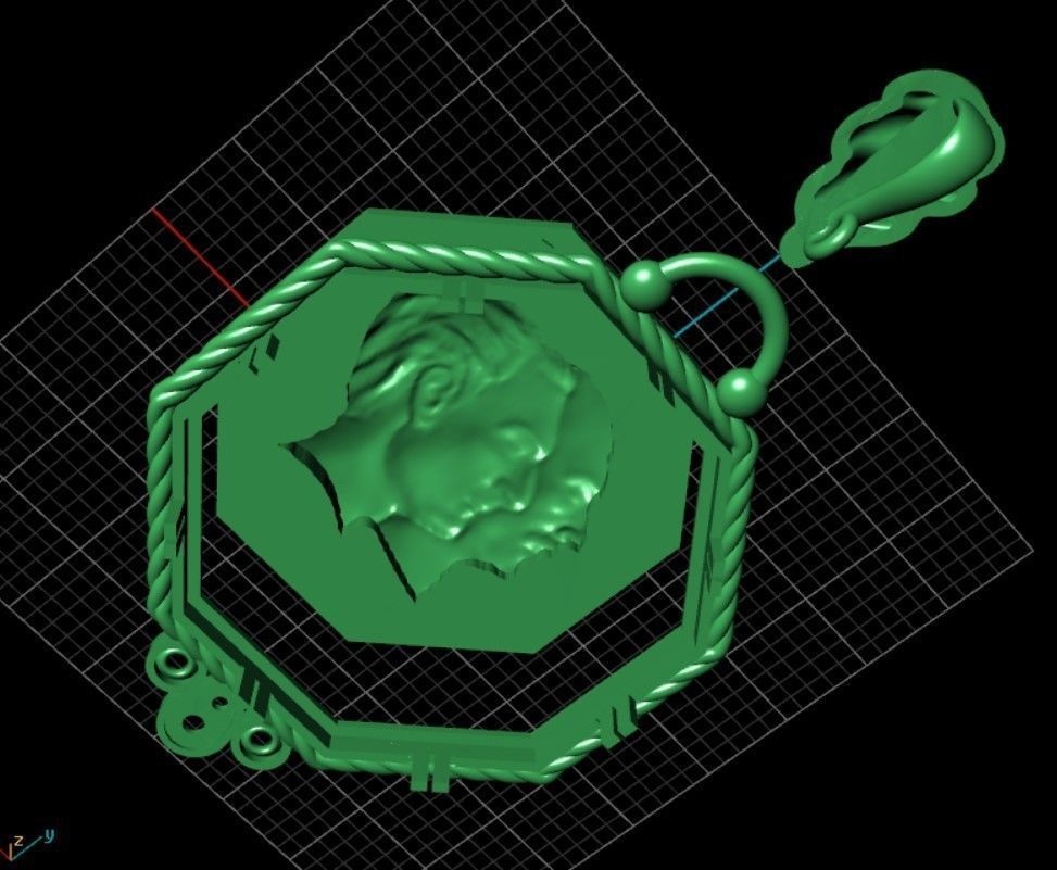 Pendant Pahlavi 3D print model_9