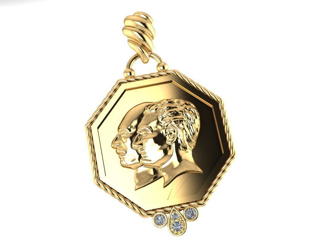 Pendant Pahlavi 3D print model_10