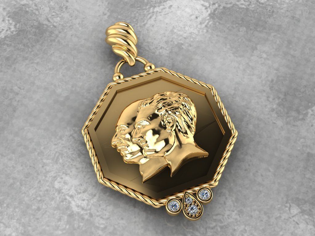 Pendant Pahlavi 3D print model_4
