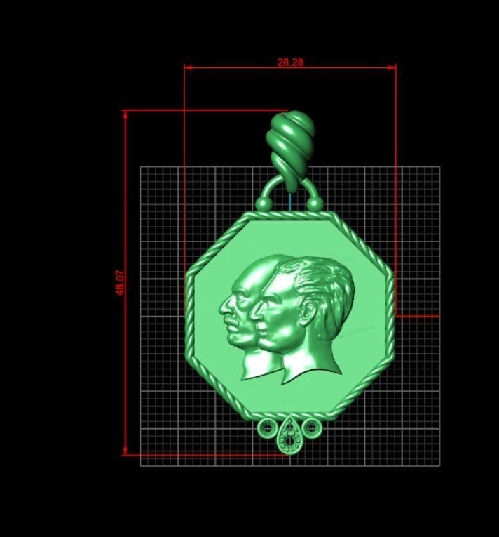 Pendant Pahlavi 3D print model_6
