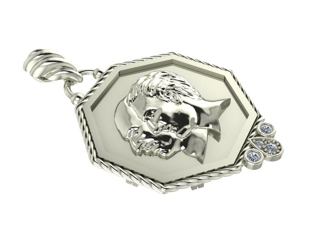 Pendant Pahlavi 3D print model_1