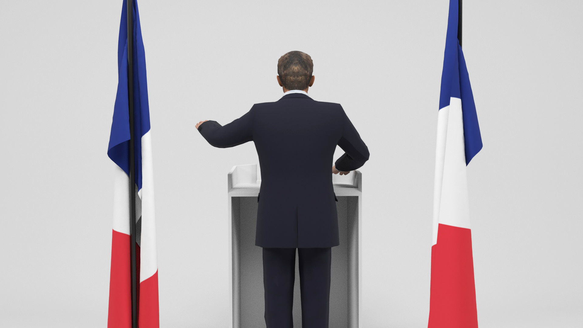 Emmanuel Macron Low-poly 3D model_10