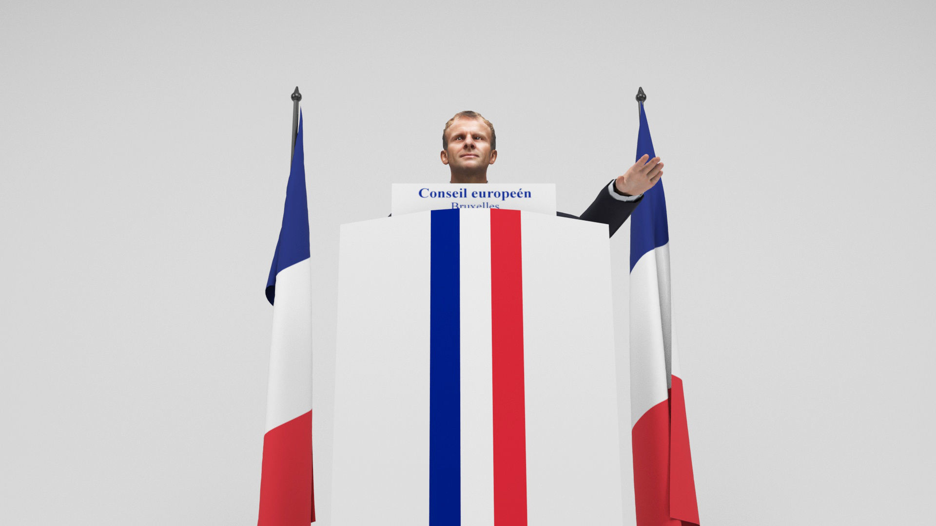 Emmanuel Macron Low-poly 3D model_9
