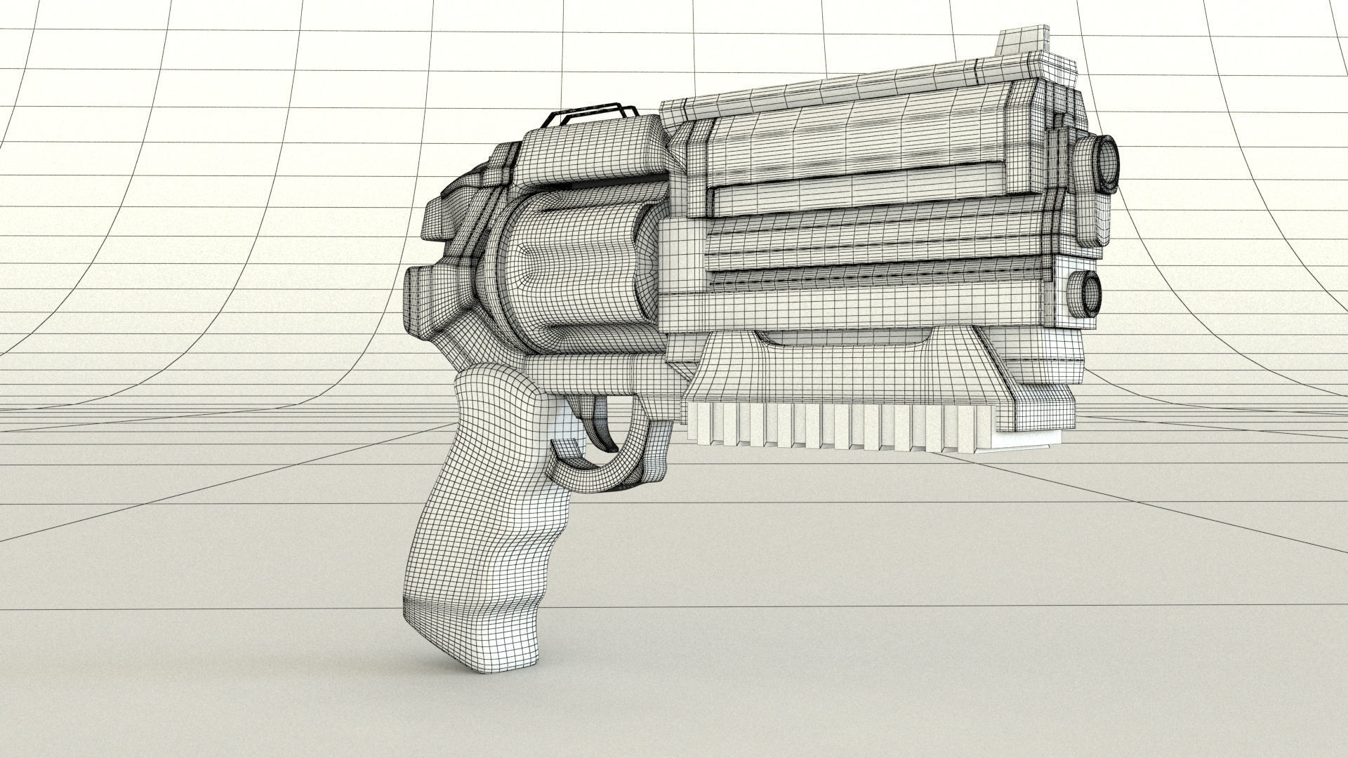 laos Game revolver Low-poly 3D model_9