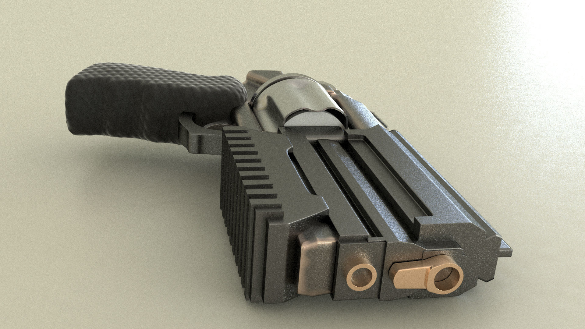 laos Game revolver Low-poly 3D model_5