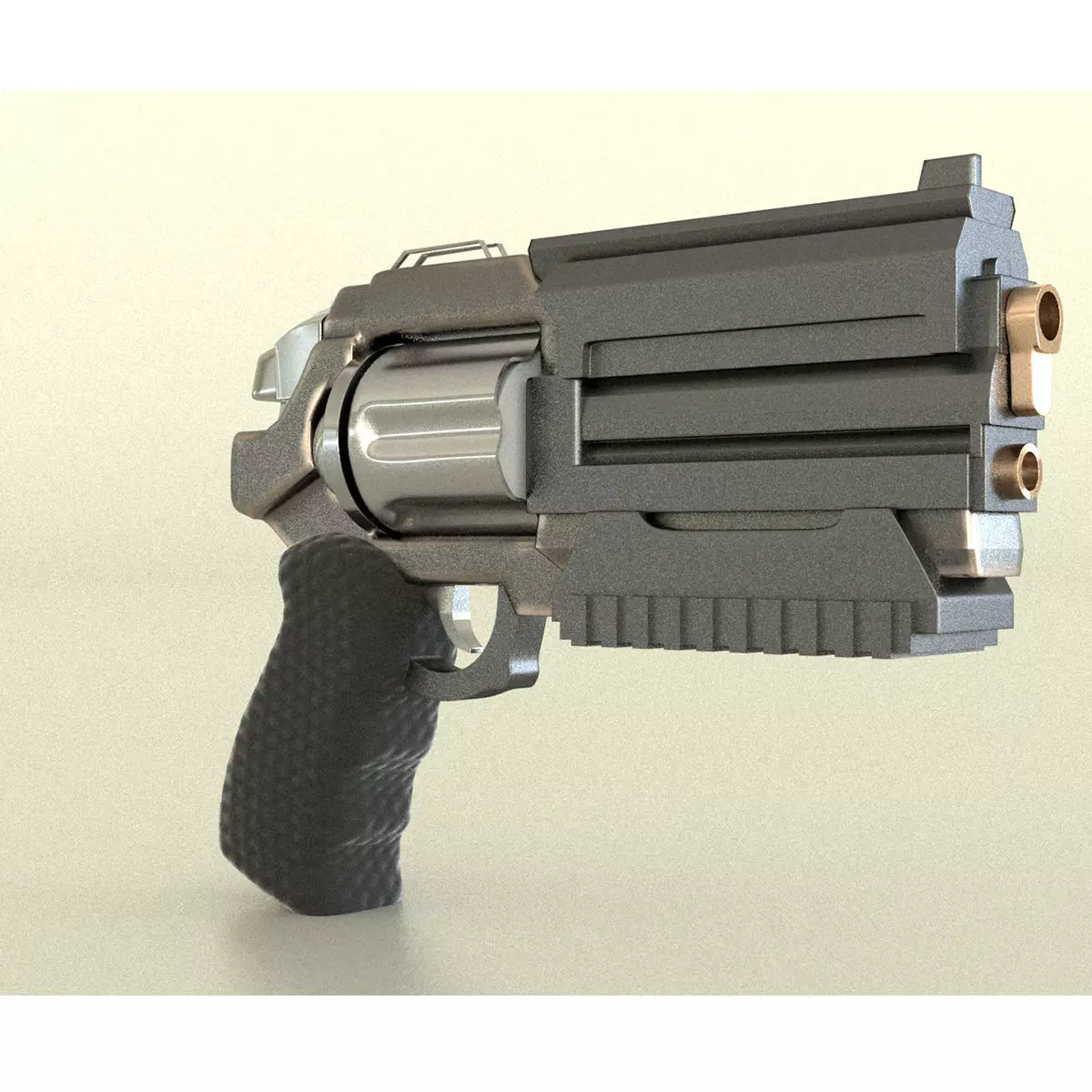 laos Game revolver Low-poly 3D model_0