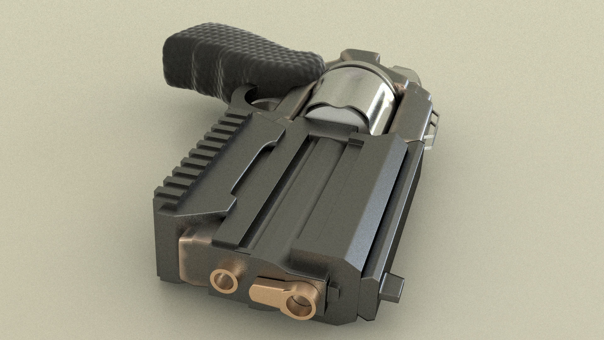 laos Game revolver Low-poly 3D model_4