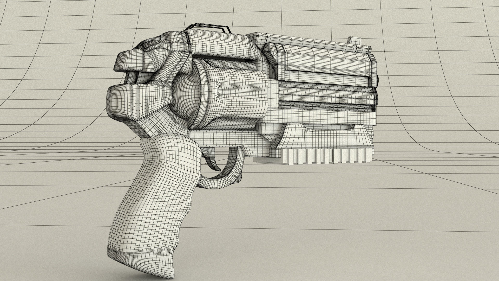 laos Game revolver Low-poly 3D model_8