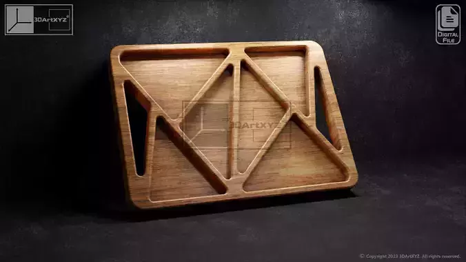 Triangles Tray - CNC Files for Wood